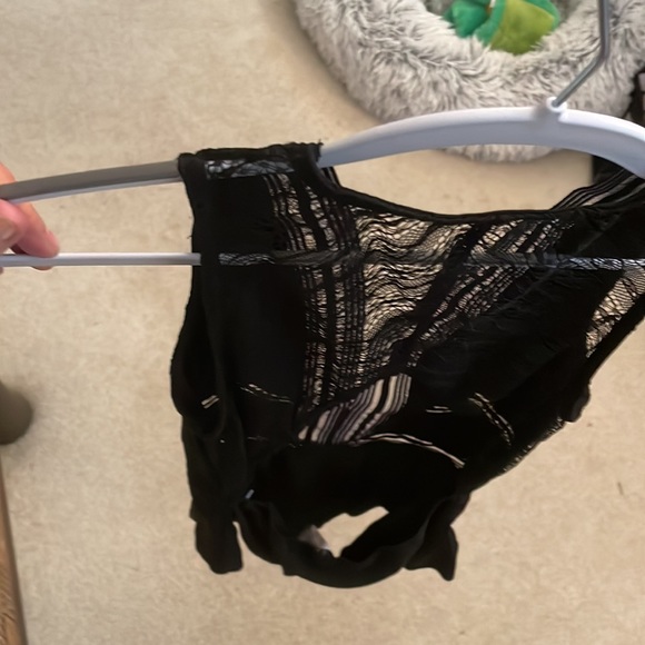 WINDSOR SHEER DERP V SHEER CUTOUT BLACK BODYSUIT. NWT SZ medium - Picture 7 of 11